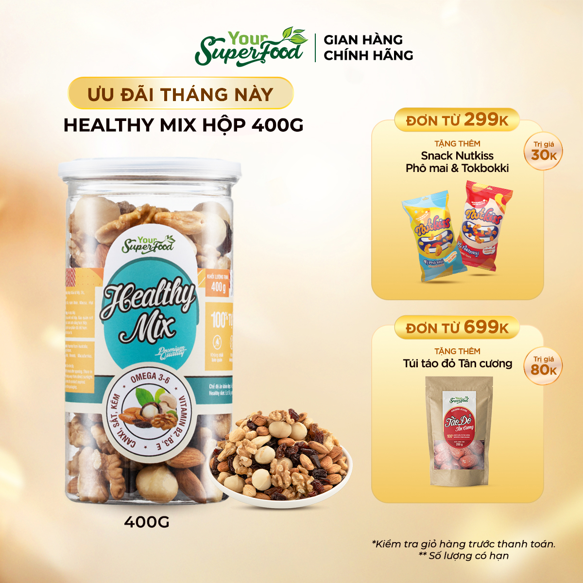 Healthy Mix 5 Loại Granola Siêu Hạt Ngũ Cốc Dinh Dưỡng Cho Bà Bầu Ăn Kiêng Giảm Cân Mix Sữa Chua Từ Your Superfood