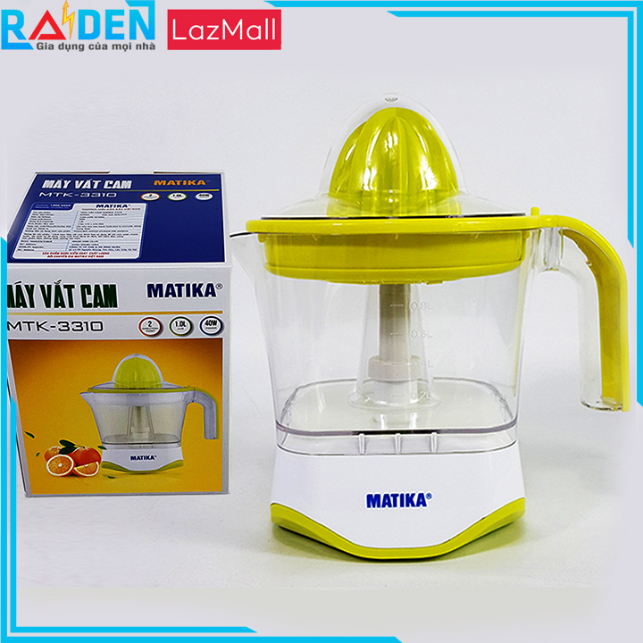 Máy Vắt Cam 1 Lít MATIKA MTK-3310 Công Suất 40W Xoay 2 Chiều Không Nát Vỏ Giữ Nguyên Dưỡng Chất Vắt Cam Chanh Bưởi-Hàng Chính Hãng BH 12 Tháng - Dự kiến giao 24/6