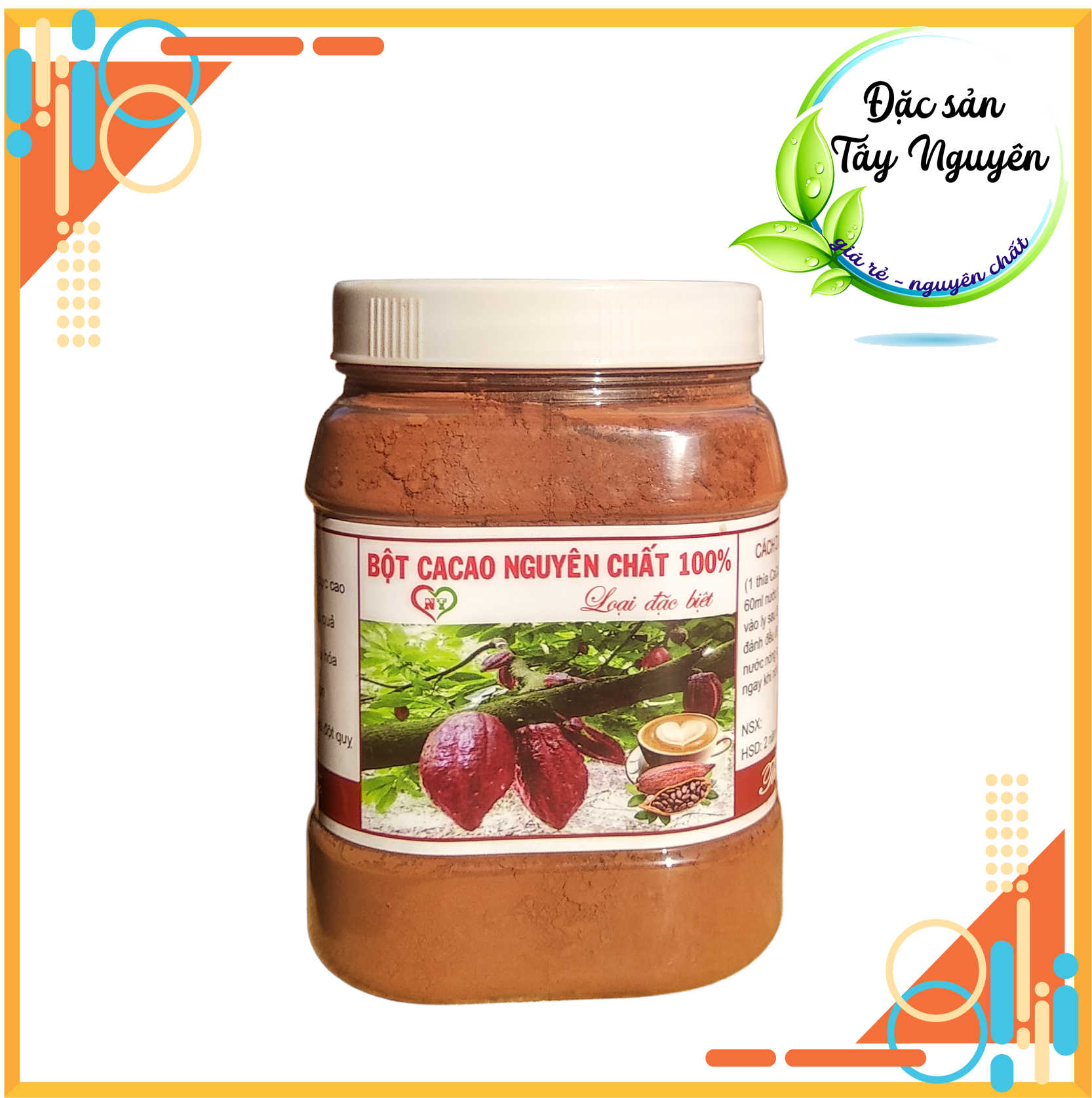 Bột cacao nguyên chất đăk lăk 500gr - bột cacao loại đặc biệt thơm - ngon - bổ - dưỡng 500gr