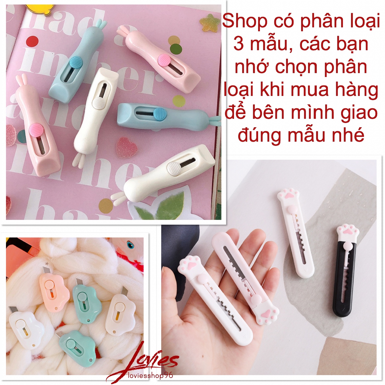 Dao rọc giấy mini hình nhiều mẫu tự chọn kute loviesshop96