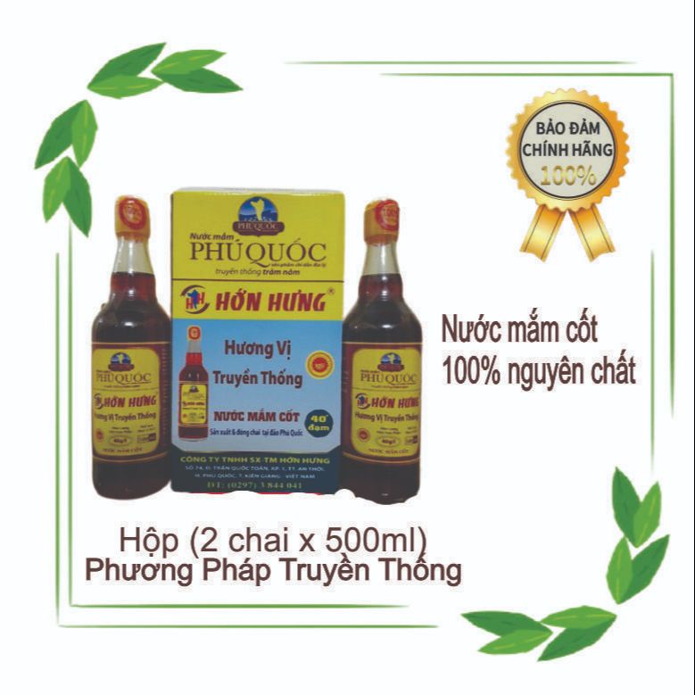 1 Hộp 2Chai *500ml Nước mắm phú quốc- Nước mắm nguyên chất-theo phương pháp truyền thống -nước mắm không tạp chất