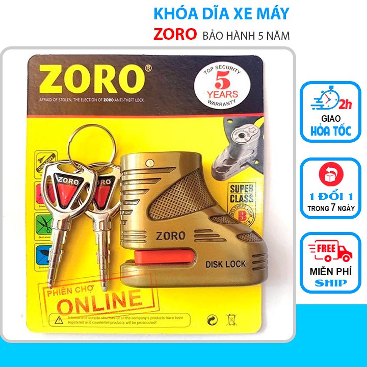 Ổ khóa dĩa xe máy chống cắt zoro