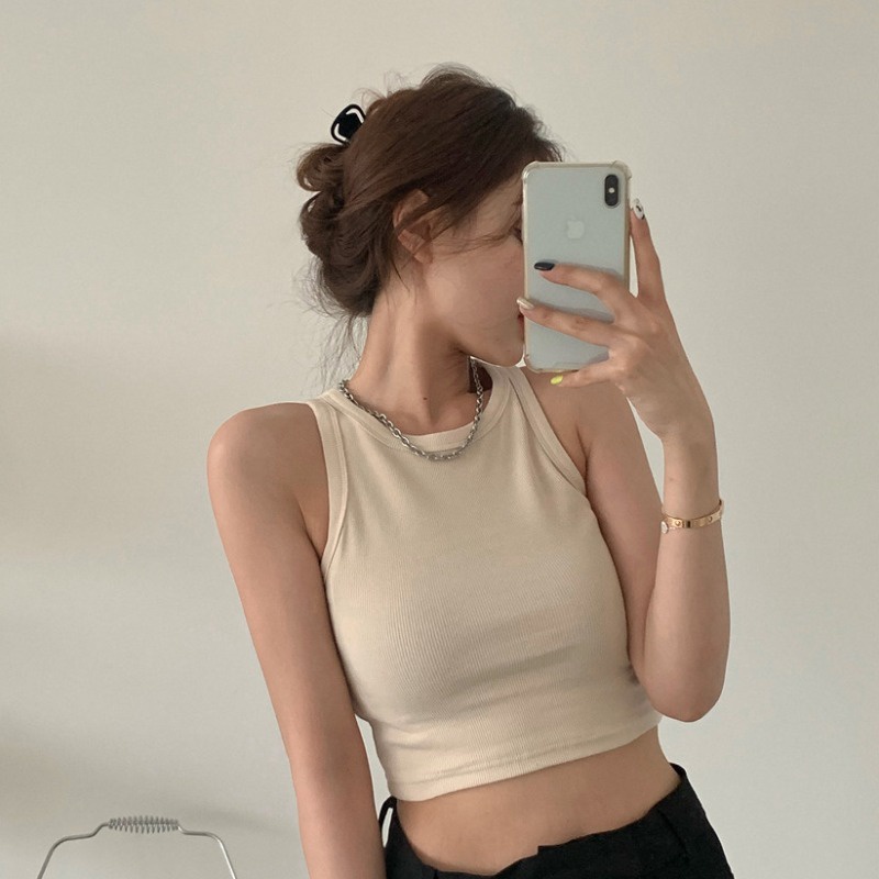 Áo Croptop Nữ Thun Ba Lỗ Ôm Body Sexy Croptop Cổ Tròn Không Tay Sát Nách Mùa Hè