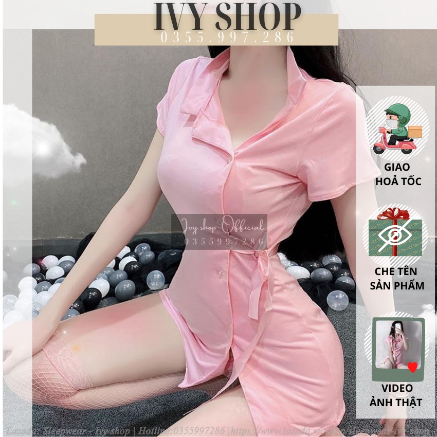 Bộ đồ ngủ cosplay y tá, acyt, áo choàng ngủ cosplay sexy fulset sẵn hàng