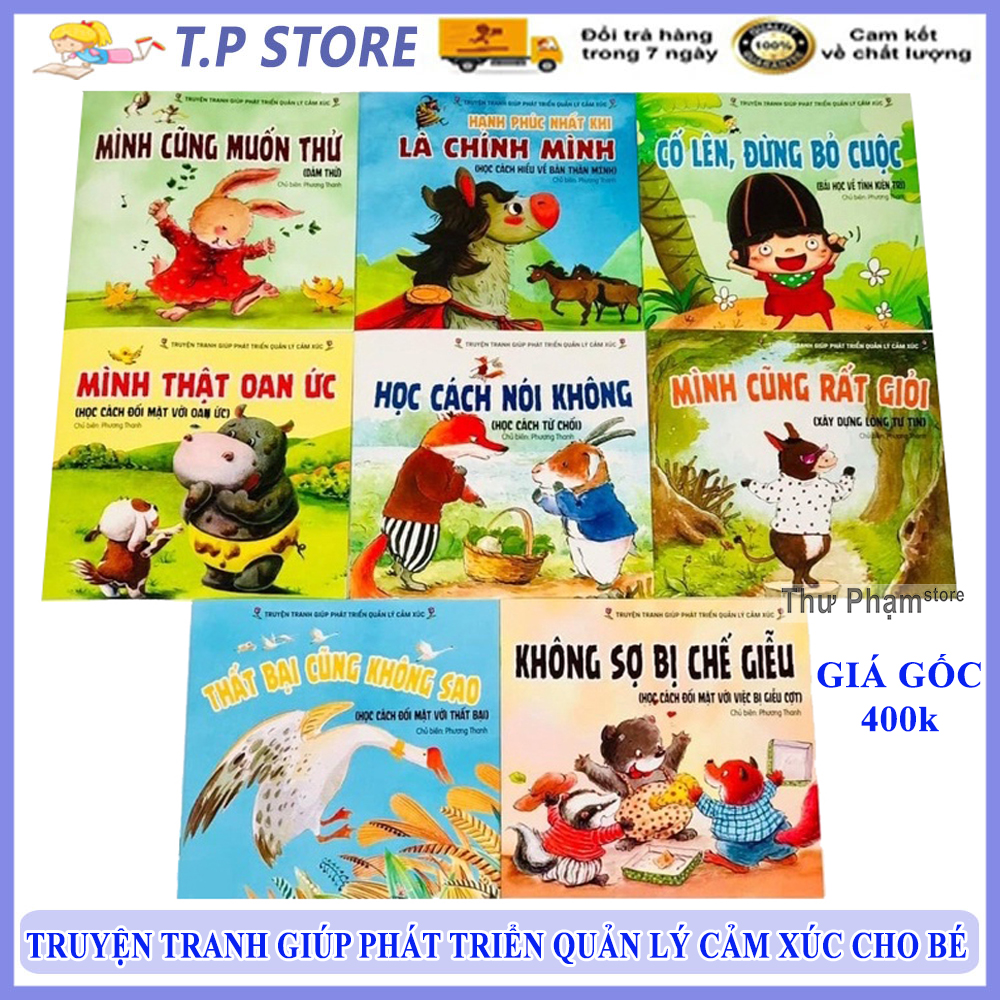 Bộ 8 cuốn truyện tranh giúp trẻ phát triển và quản lý cảm xúc cho bé - sách phát triển tư duy cho trẻ em