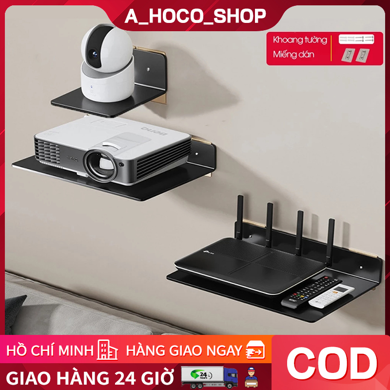 Giá đỡ bộ phát wifi treo tường, giá đỡ camera, TV Box, máy chiếu nhiều kích cỡ + tặng miếng dán, tắt kê và vít