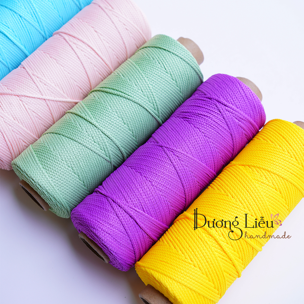 (Màu mới 78 màu) Sợi dệt trơn Craft Yarn 2mm lõi giấy cuộn 125g