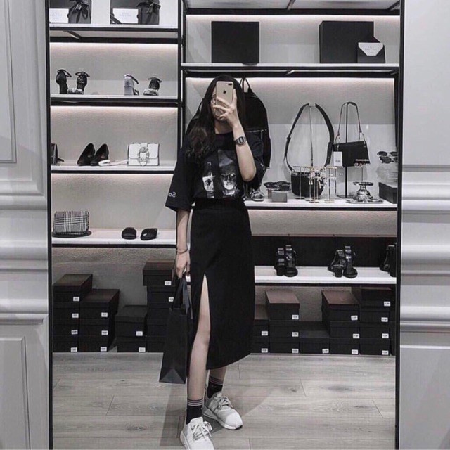🏵váy voan xẻ tà