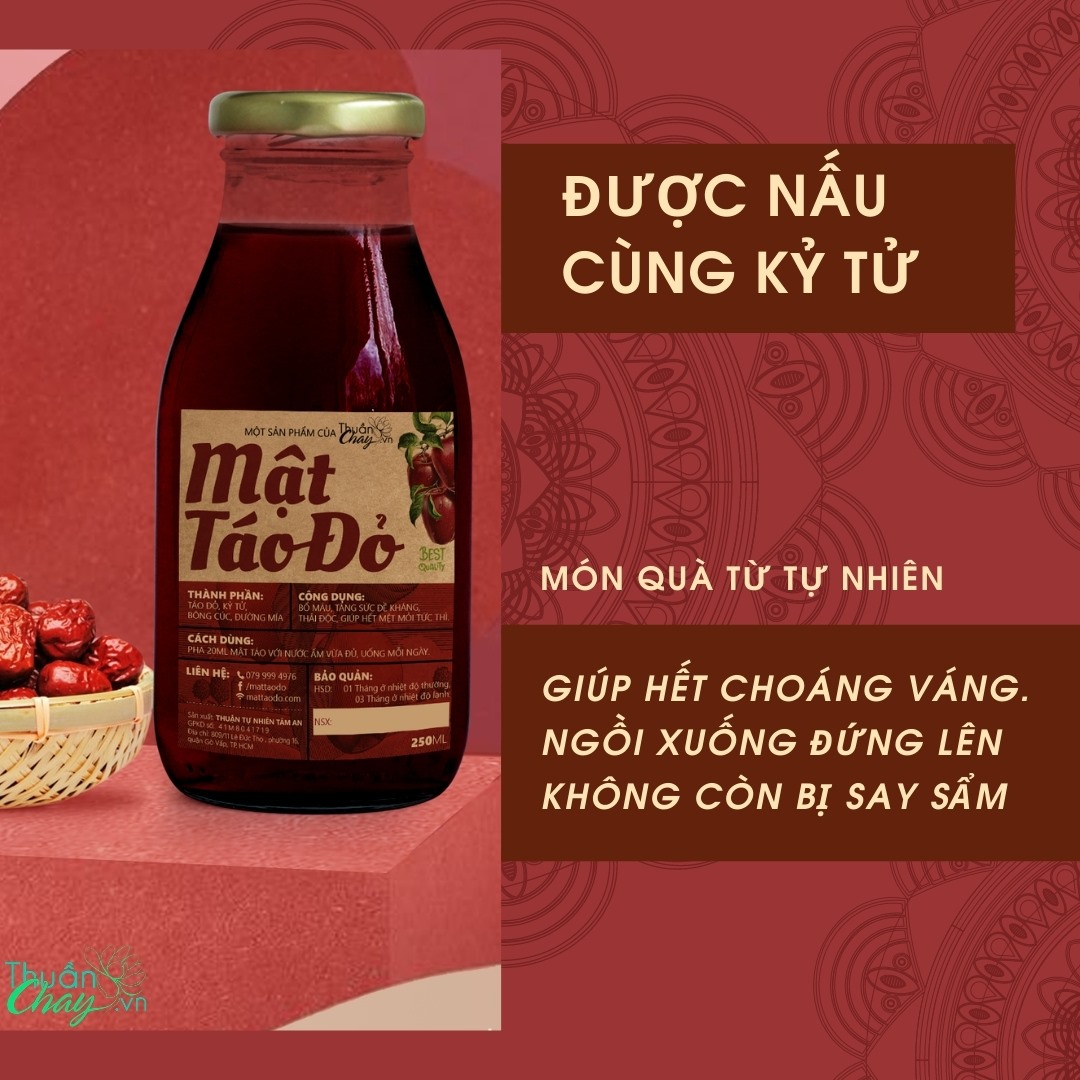 [HCM]MẬT TÁO ĐỎ THUẦN CHAY - BỔ MÁU ĐẸP DA PHỤC HỒI KHÍ HUYẾT