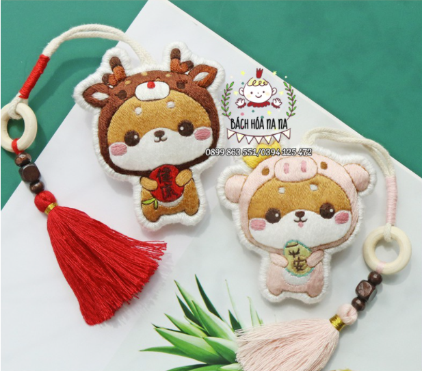 DIY Phụ Kiện Đeo túi Trang Trí Thêu Tay Hình Shiba Inu/ Gấu/ Hươu/ Khủng long/ Unicon Xinh Xắn Gói Nguyên Liệu tự làm - Bách hóa Na na Handmade