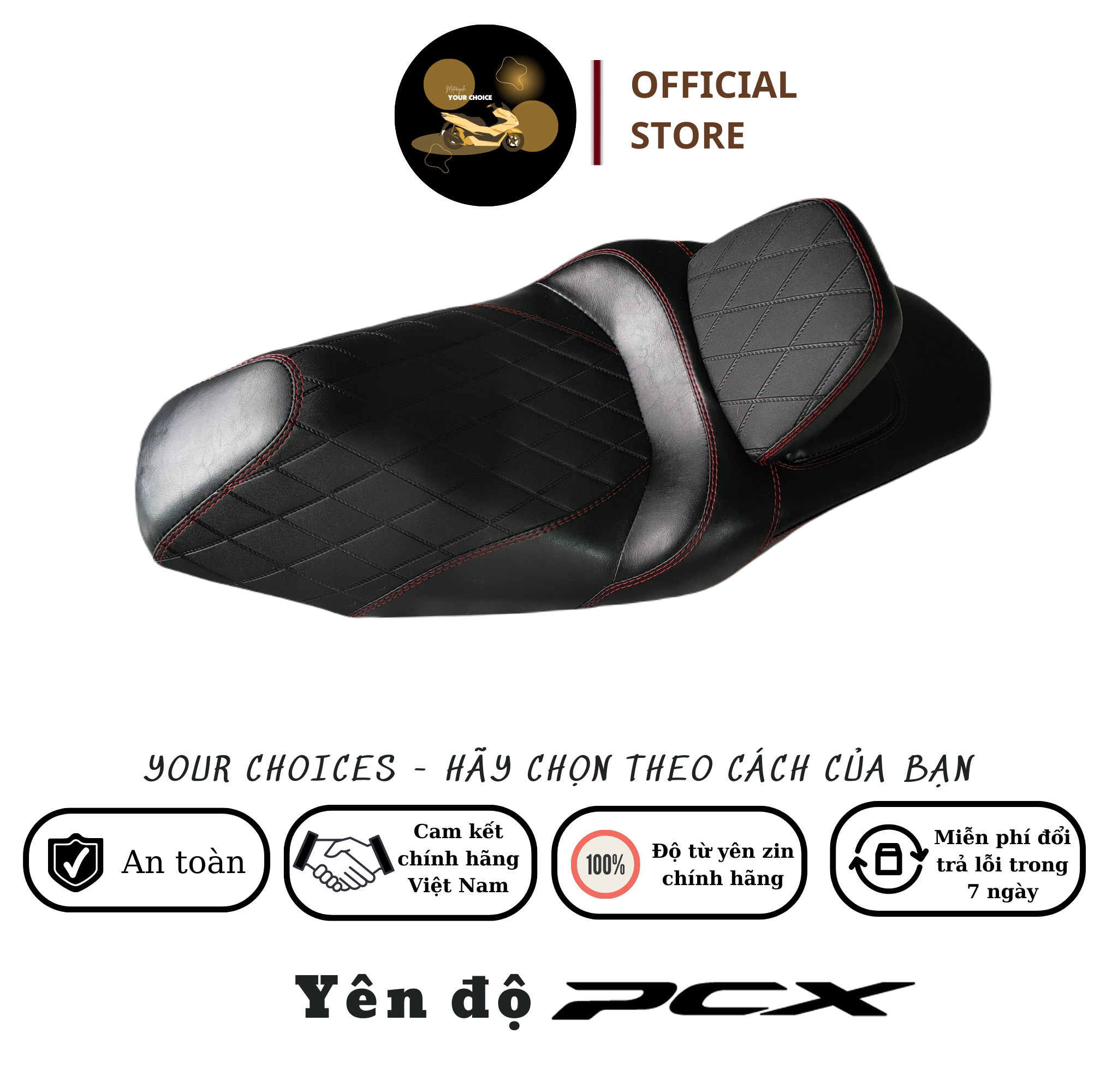 Yên độ pcx các đời 2013 2023 tựa lưng gập siêu đẳng cấp