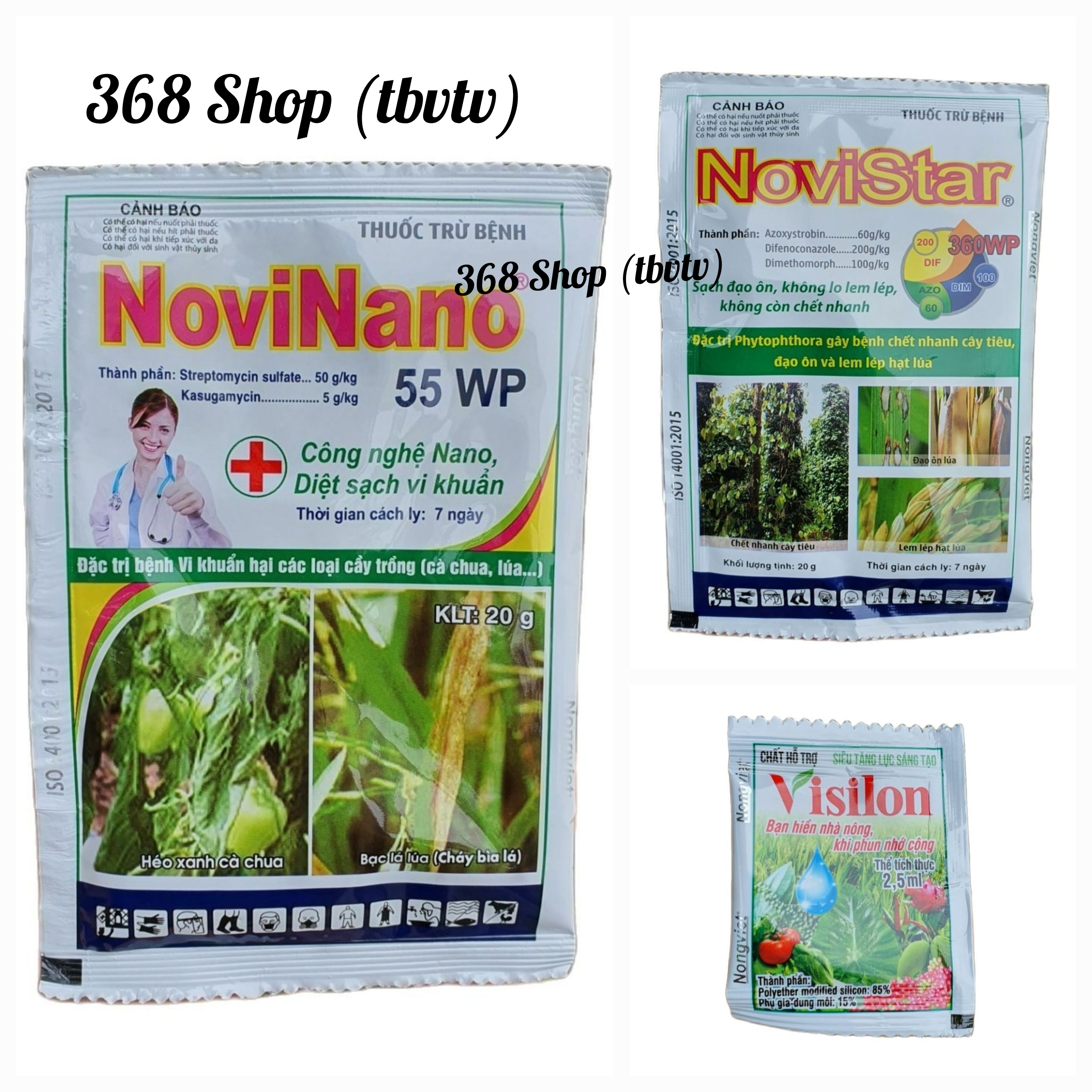 (Combo 10 bộ)💎 Thuốc trừ bệnh Bộ 3 Cát Tường..  Novistar 360WP + Novi Nano 55WP + visilon 💖