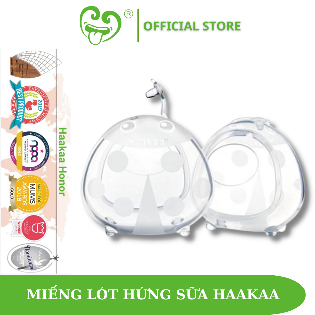 Miếng lót hứng sữa con bọ rùa Haakaa, 100% silicone cấp thực phẩmThiết kế nhỏ gọn, mền mại, siêu kín đáo. Mua 2 Miếng tặng túi bảo quản
