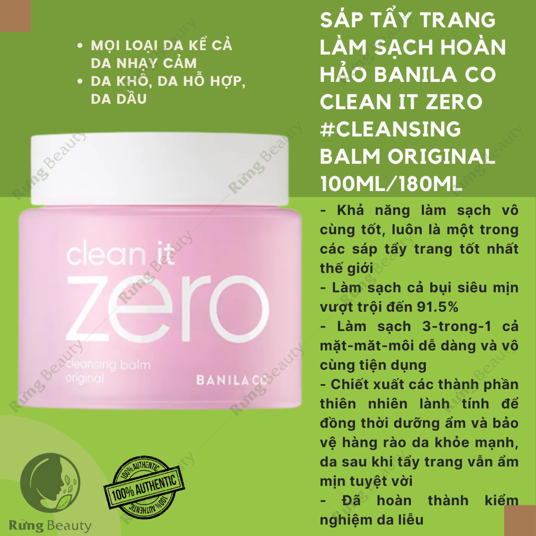 Sáp tẩy trang banila co clean it zero #cleansing_palm_original 100ml/180ml