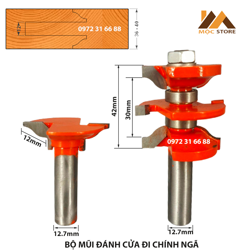 BỘ 4 MŨI PHAY GỖ ĐÁNH ĐỐ CỬA CHÍNH NGÃ HÀNG VIỆT NAM CHẤT LƯỢNG CAO - MŨI SOI GỖ PHỤ KIỆN DỤNG CỤ NGÀNH MỘC