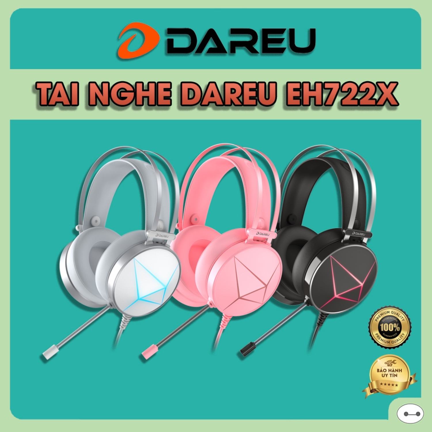 TAI NGHE GAMING DAREU EH722X EH722S 7.1 LED RGB HÀNG CHÍNH HÃNG