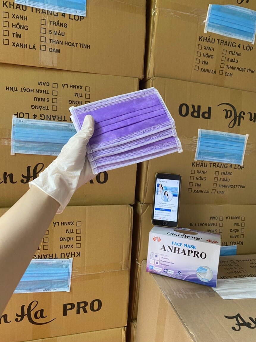 HỘP 50 CÁI KHẨU TRANG Y TẾ HÌNH DÂU 4 LỚP KHÁNG KHUẪN CHUẨN CÔNG TY XUẤT KHẨU