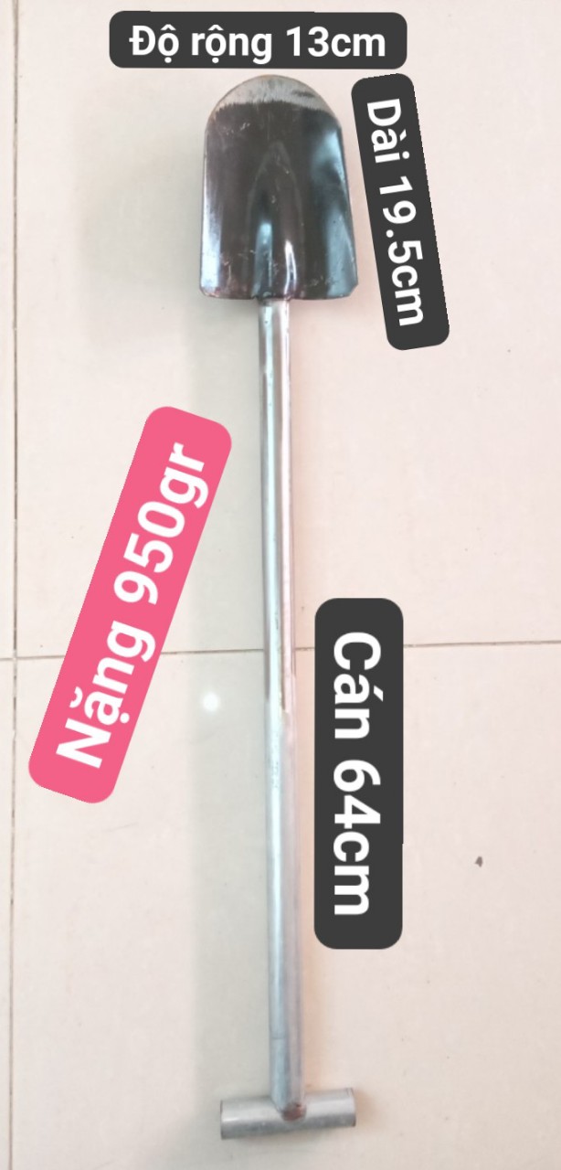 Xẻng làm vườn cán sắt -950gr