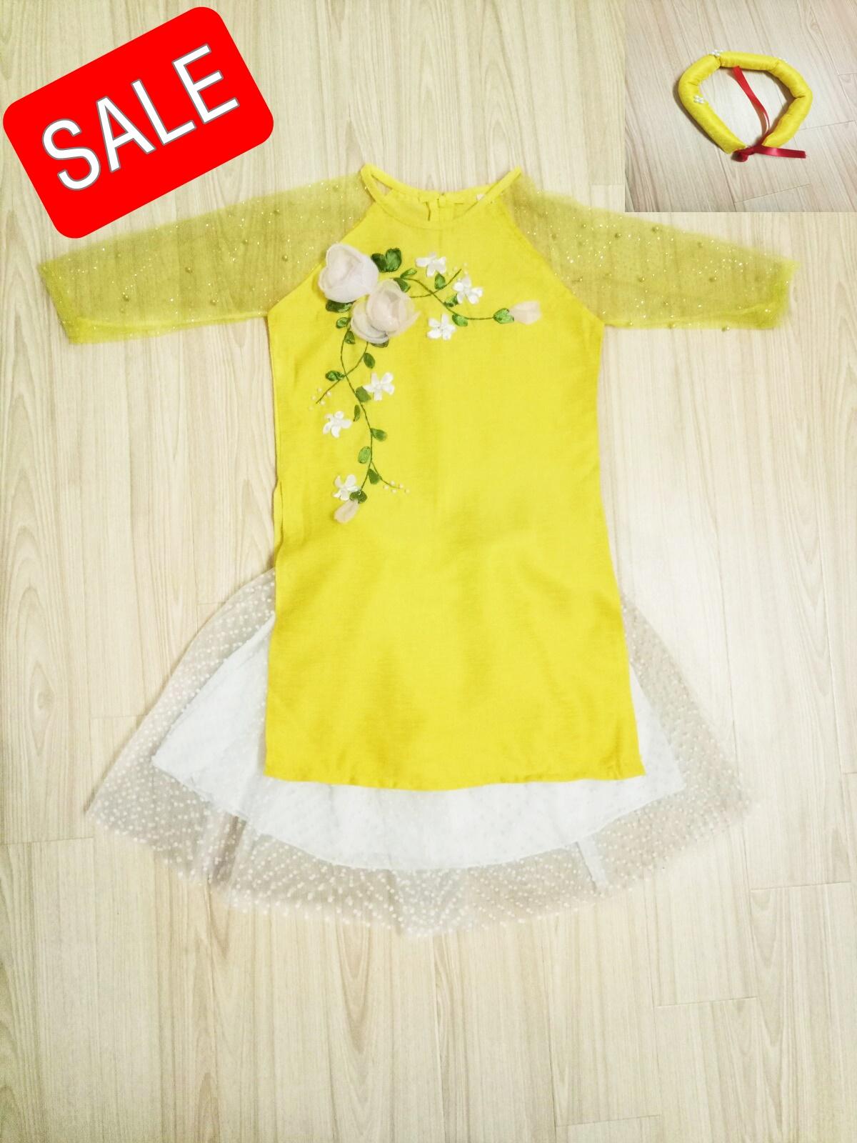 Set Áo dài cách tân 3 chi tiết cho bé gái 11-22kg.