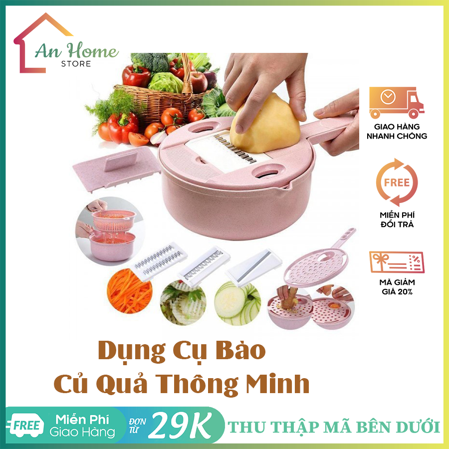Dụng cụ bào củ quả thông minh anhome, dụng cụ bào củ quả 12 chi tiết mới