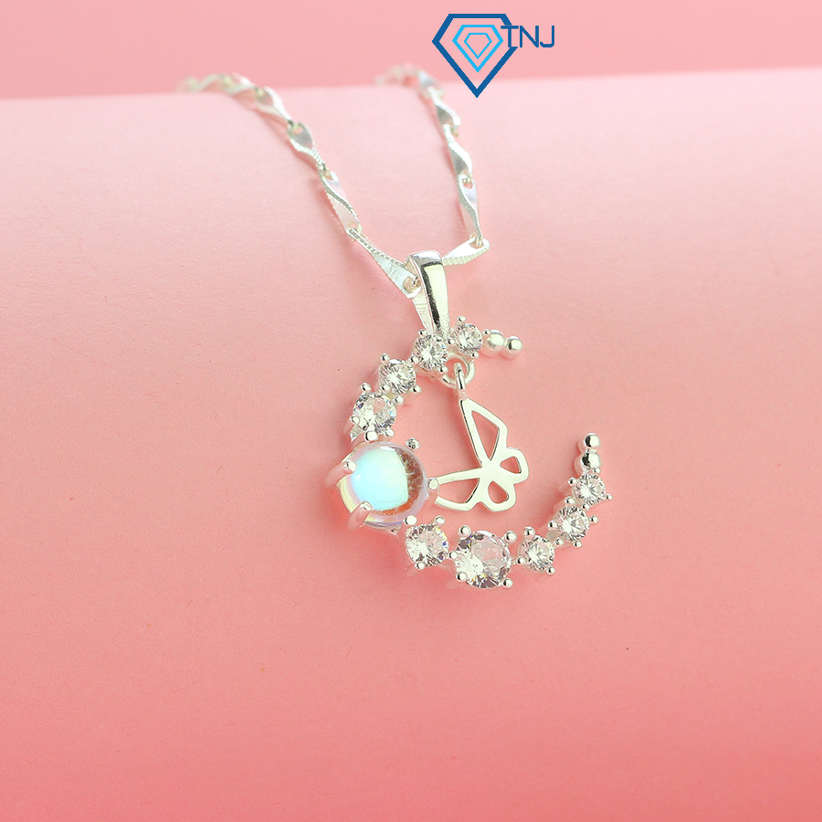 Dây chuyền nữ bạc mặt trăng hình cánh bướm đính đá moonstone lấp lánh DCN0679 - Trang Sức TNJ Giá 1,188,000 Đồng*Miễn phí vận chuyển