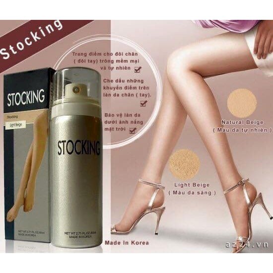 Tất phun thông minh Stocking che phủ chân cực mạnh, xịt 1 phát body trắng mịn, chống nước, SPF 25+ 50ml