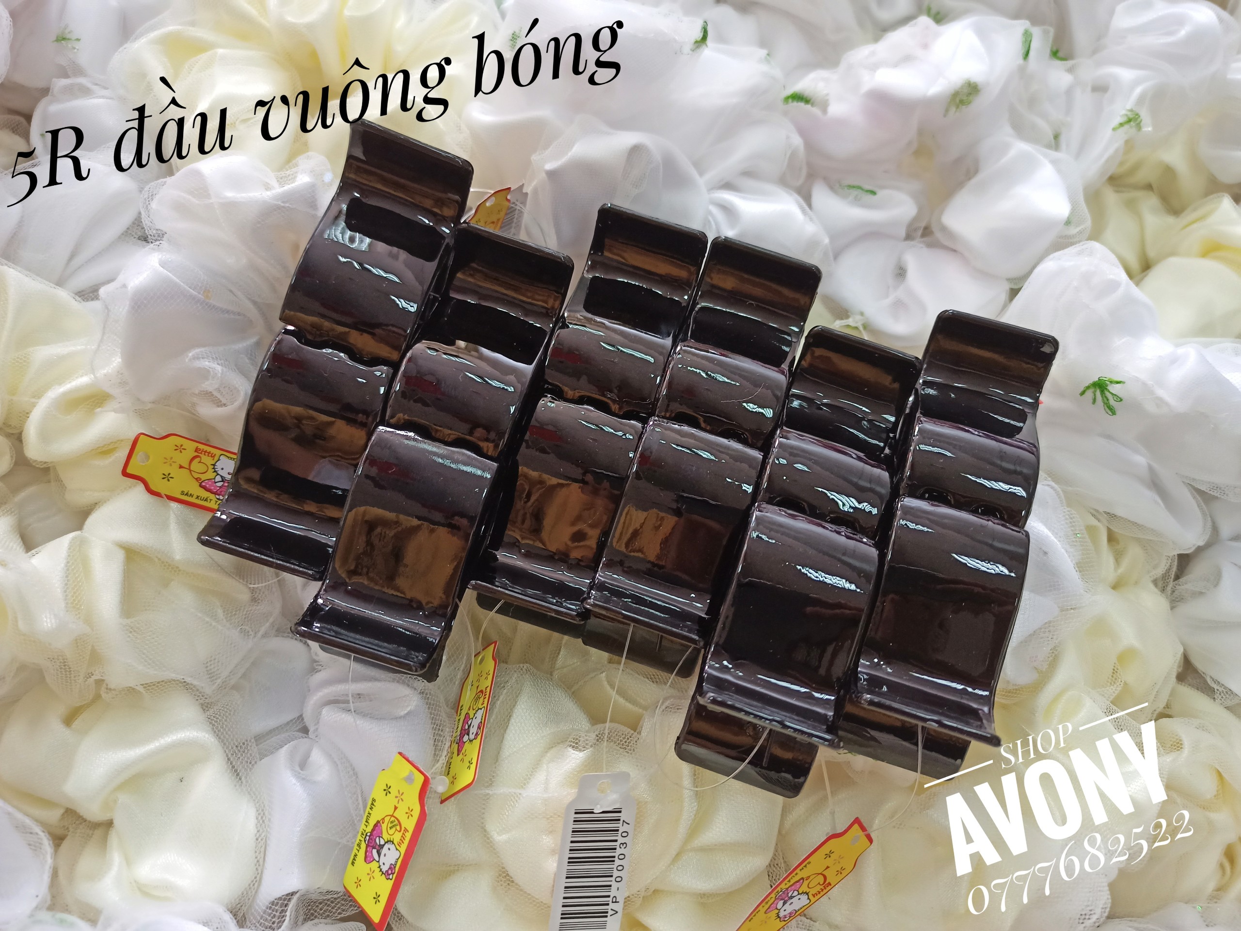 Set 12 kẹp tóc càng cua 5 răng màu đen