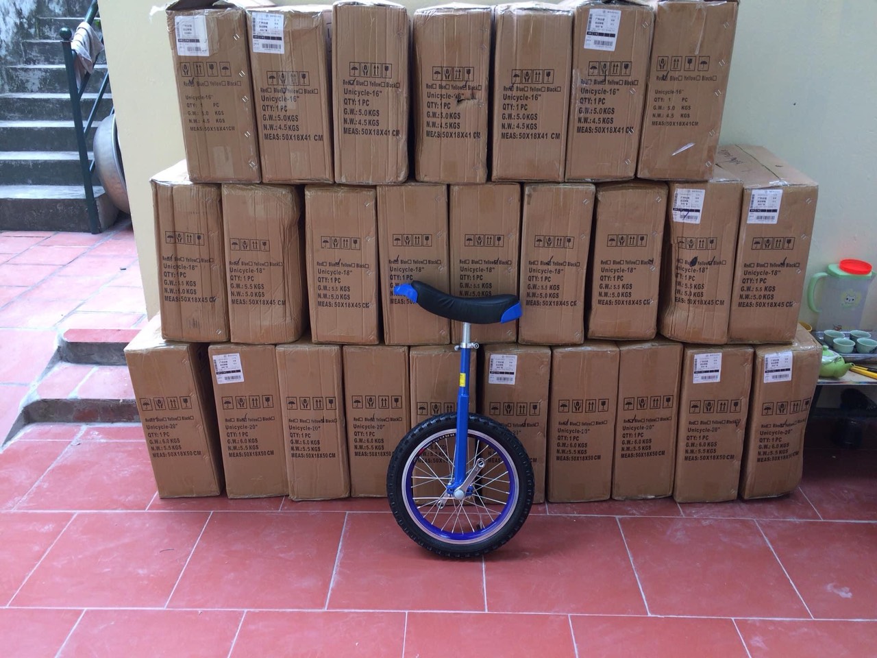 Xe đạp 1 bánh 16 inch màu xanh ( Unicycle)