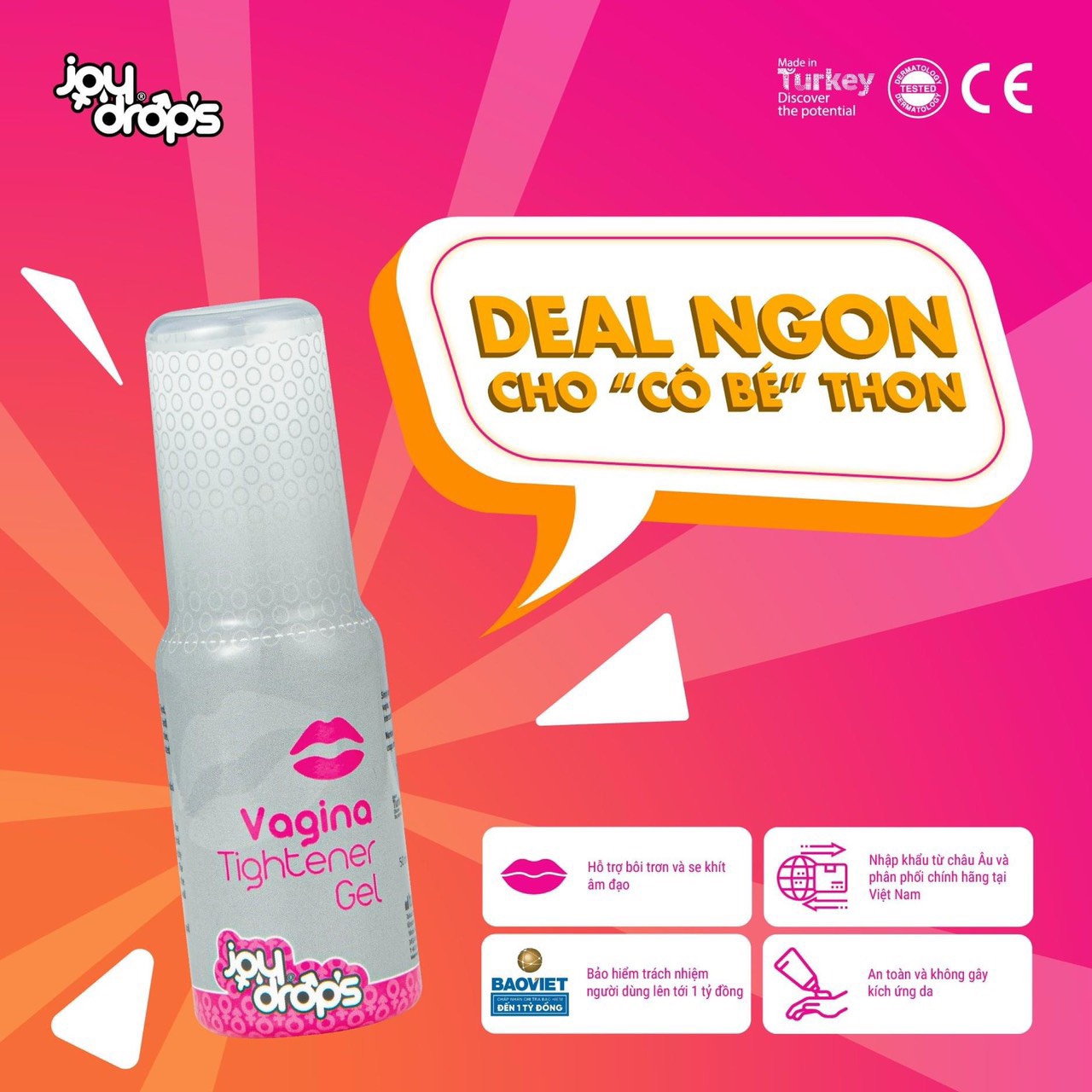 Gel bôi trơn và se khít âm đạo Joy Drops Vagina