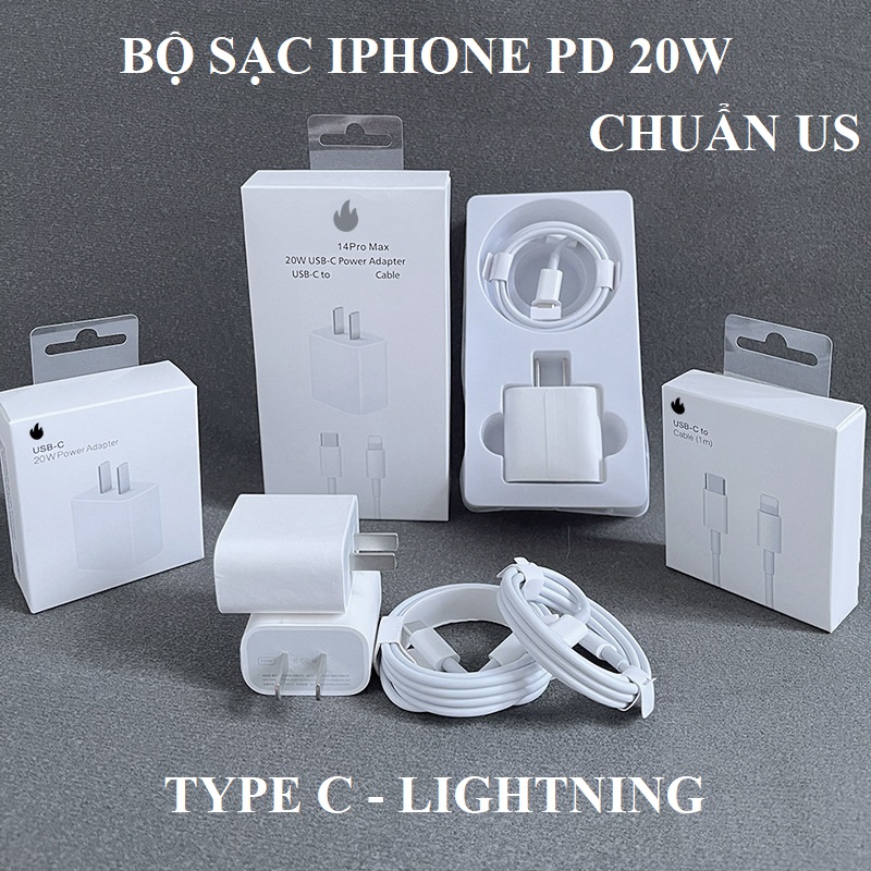Bộ sạc nhanh pd - 20w dành cho iphone type - c to lightning