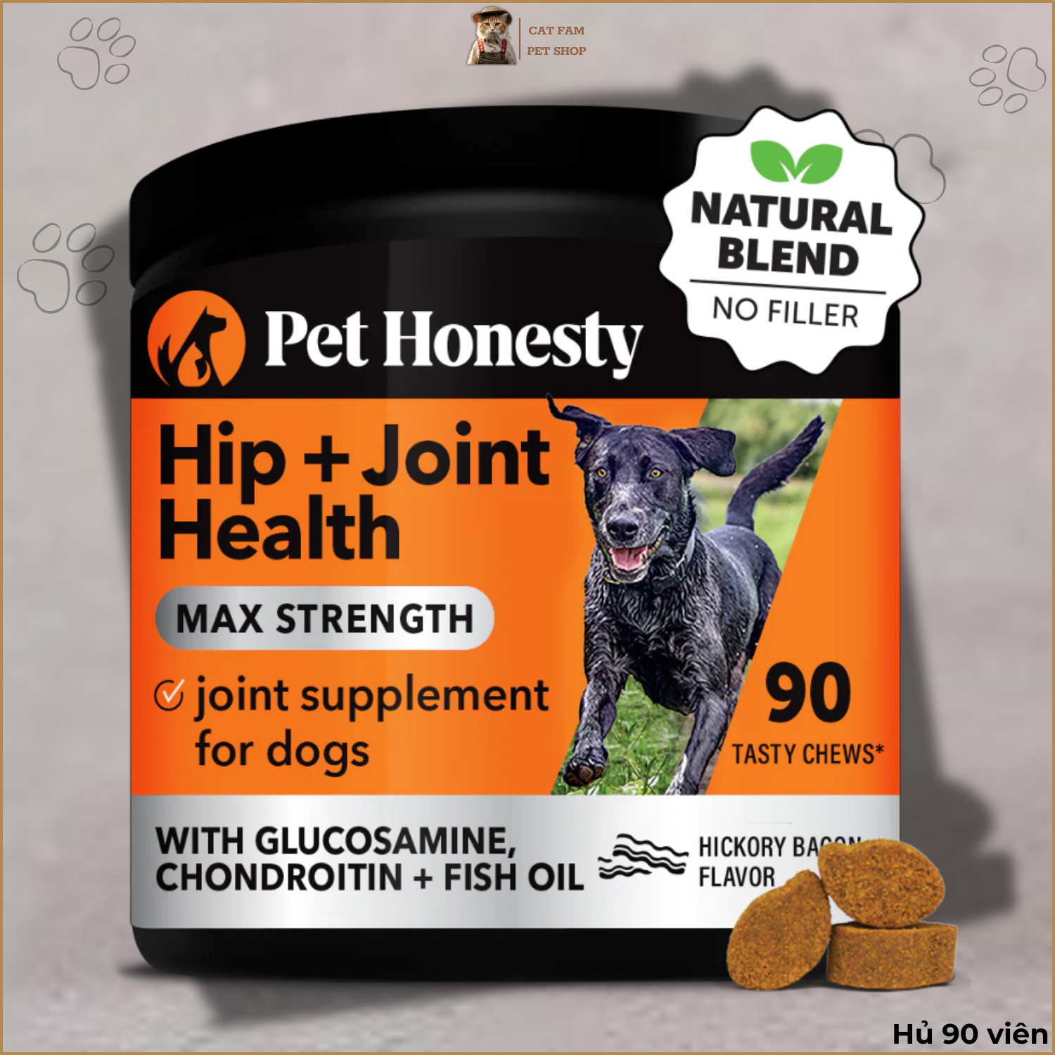 Chewable Tablets to Support Bones and Joints for Dogs - Pet Honesty Hip & Joint Health Max Strength
