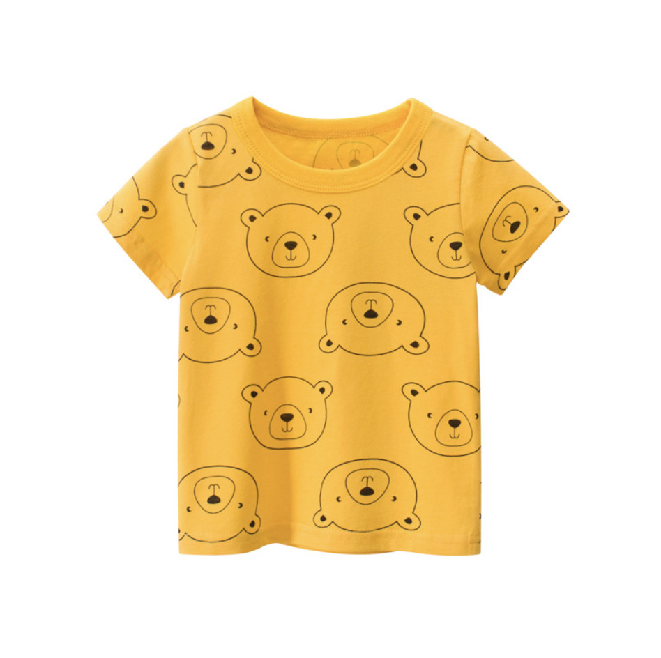 Áo thun cho bé gái 27Home in hình chú gấu cute chất liệu cotton an toàn cho bé hàng chuẩn xuất Âu Mỹ