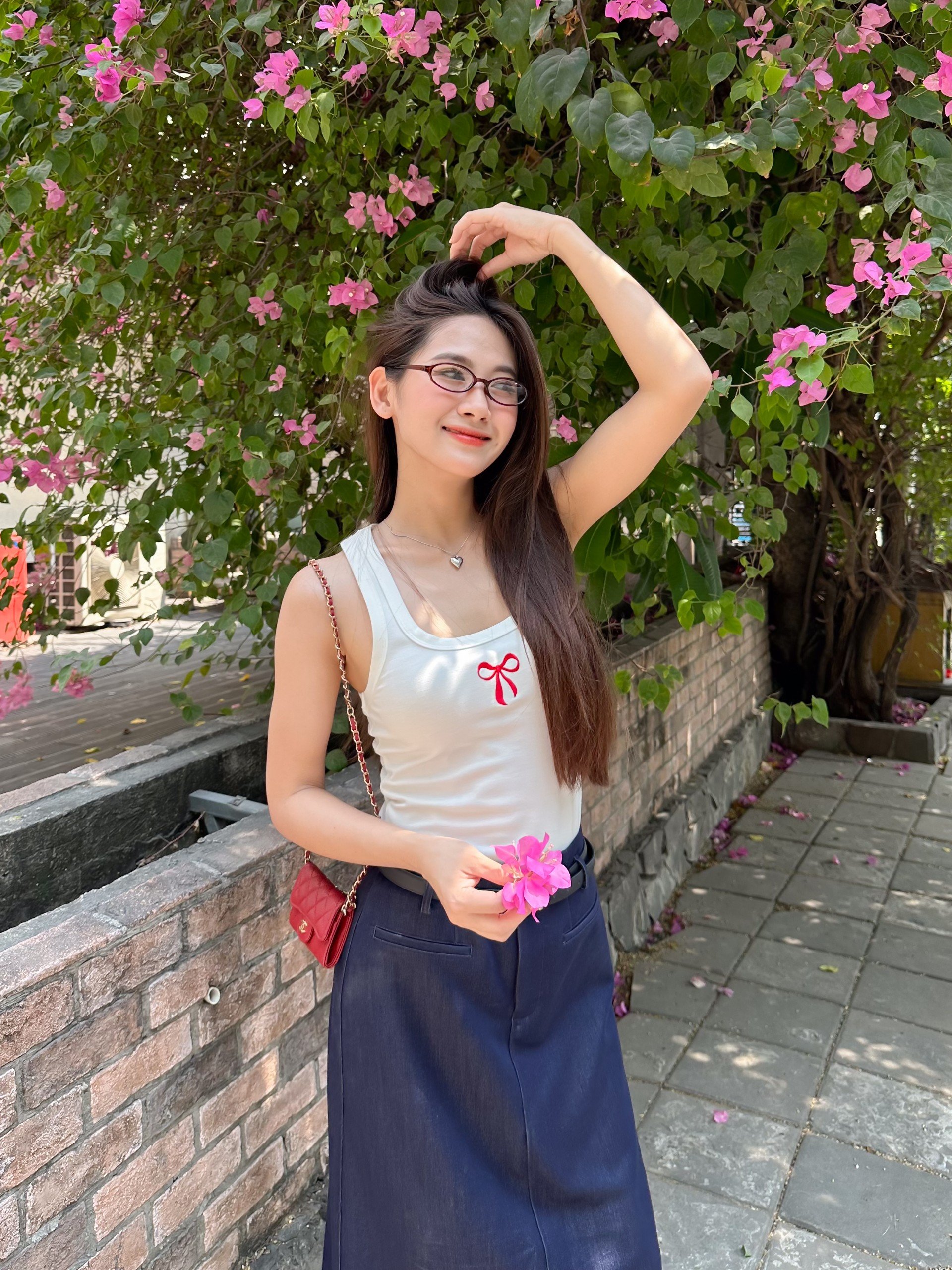 Kido áo thun ba lỗ in hình nơ lexi tank top