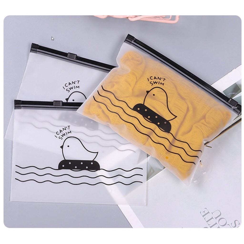 Set 10 túi zip mờ kéo khoá đựng đồ, quần áo, đồ sạch, vật dụng nhiều size tiện dụng