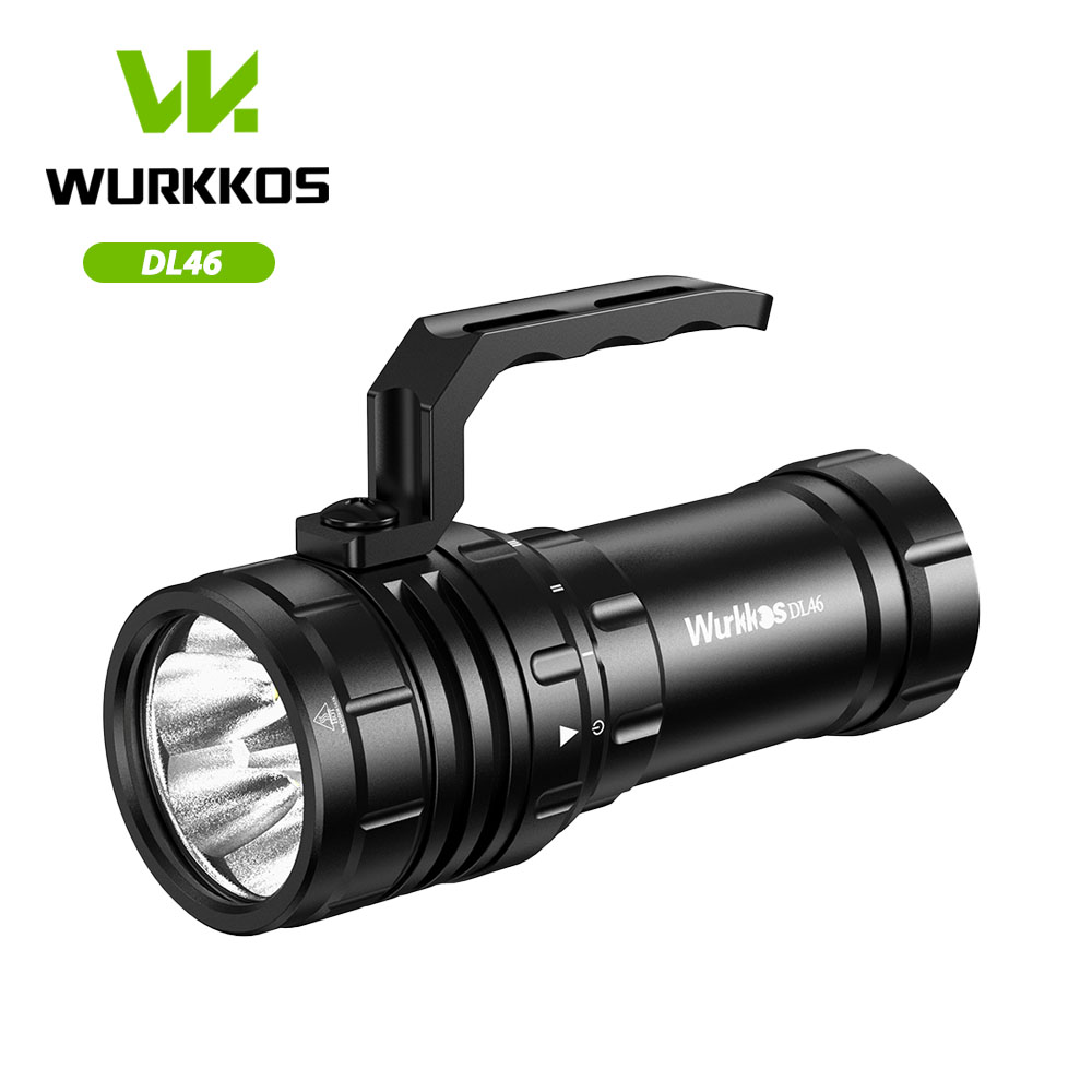 Wurkkos DL46 46950 20000 lumens super bright LED diving flashlight 608 meters long throw magnetic switch anti-corrosion diving flashlight underwater 100M suitable for sea fishing/diving