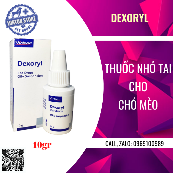 VIRBAC Dexoryl - Dung dịch nhỏ tai nhỏ tai dạng dầu dành cho chó, mèo