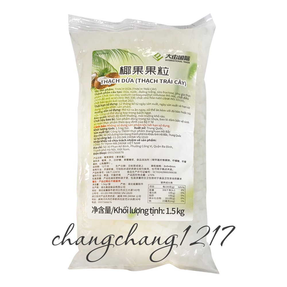 Thạch dừa daidu trà sữa koi gói 1kg5