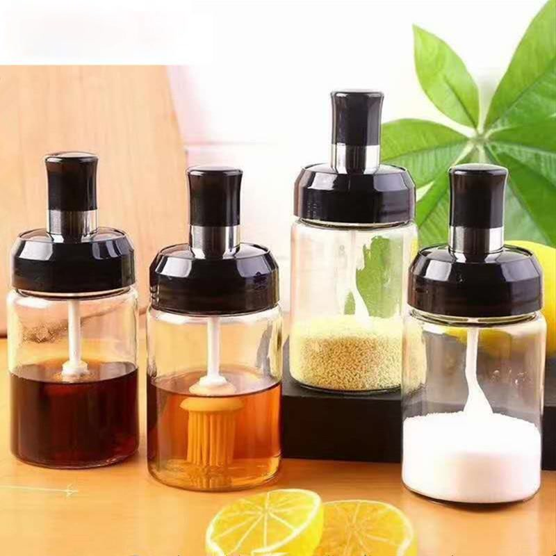Hũ đựng gia vị lọ đựng gia vị thuỷ tinh kèm muỗng siêu tiện lợi - hũ đựng gia vị thuỷ tinh hũ gia vị kèm muỗng lọ đựng gia vị 250ml