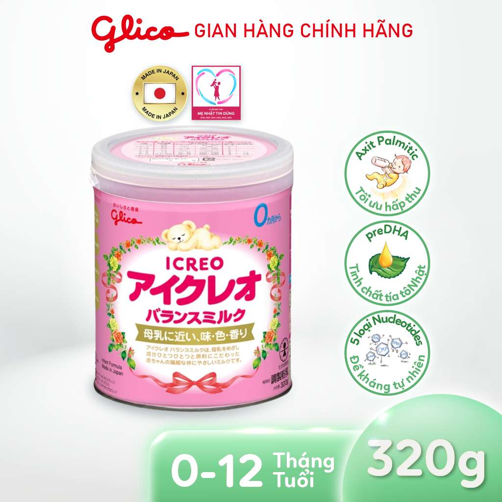 (Glico Icreo Balance Milk) Sữa Glico Icreo Balance Milk - Lon 320g