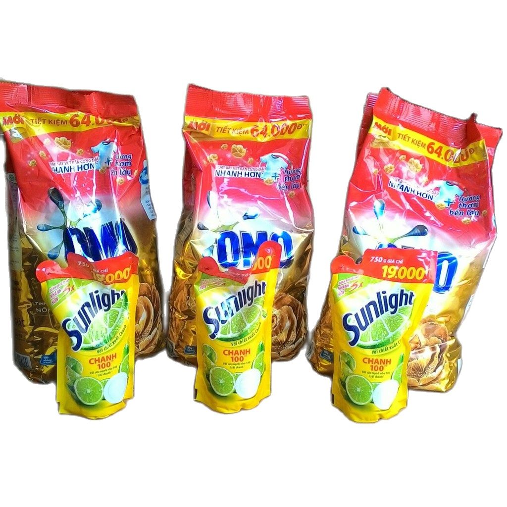 Bột giặt Omo Comfort tinh dầu thơm Nồng Nàn 5.3kg tặng nước rửa chén Sunlight