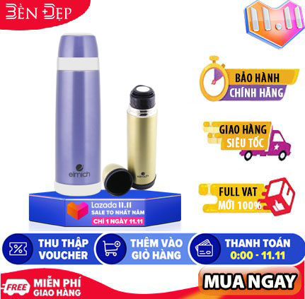 Bình giữ nhiệt elmich inox 304 500ml d5 sản xuất tại ch séc