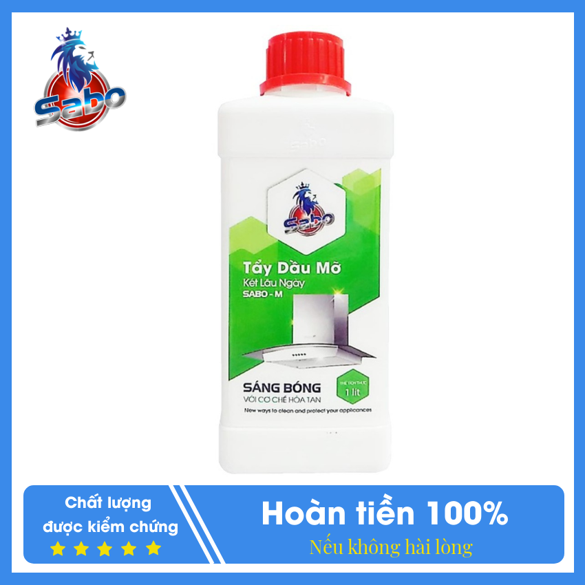 Tẩy Dầu Mỡ Két trên Lưới Lọc Máy Hút Mùi Sabo-M chai 1000ml không mùi
