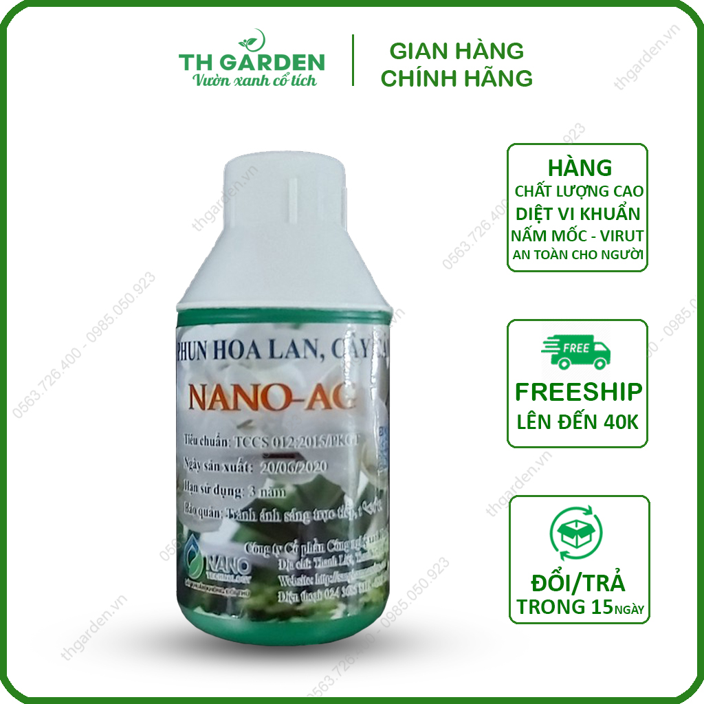Dung Dịch Nano Bạc AG TH Garden -  Chai 100ml, Phun Xịt Hoa Lan Cây Cảnh, Diệt Nấm , Vi Khuẩn, Virut Gây Bệnh