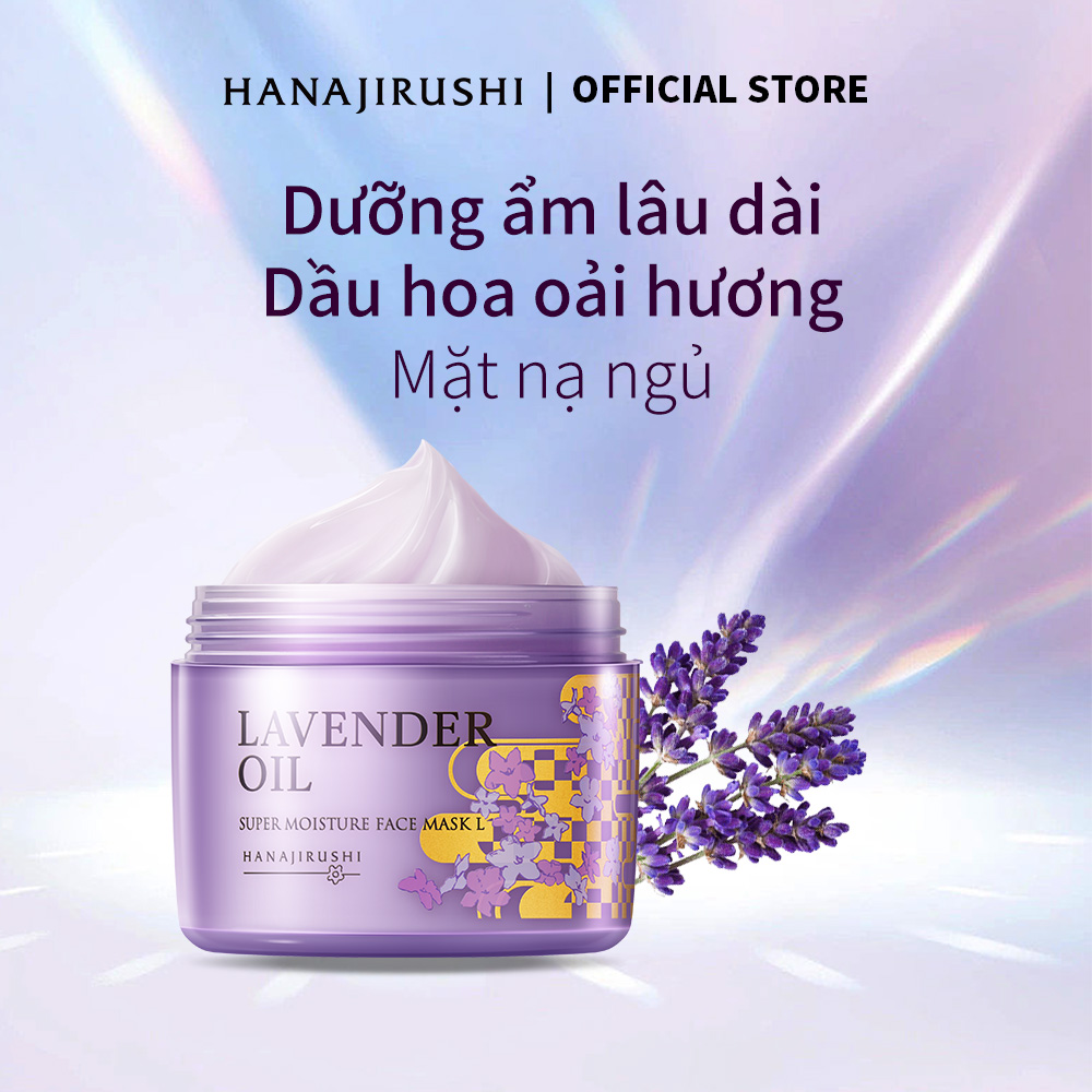 Hanajirushi Tinh dầu oải hương Mặt nạ dưỡng ẩm, dưỡng ẩm và làm dịu Mặt nạ ngủ 220g
