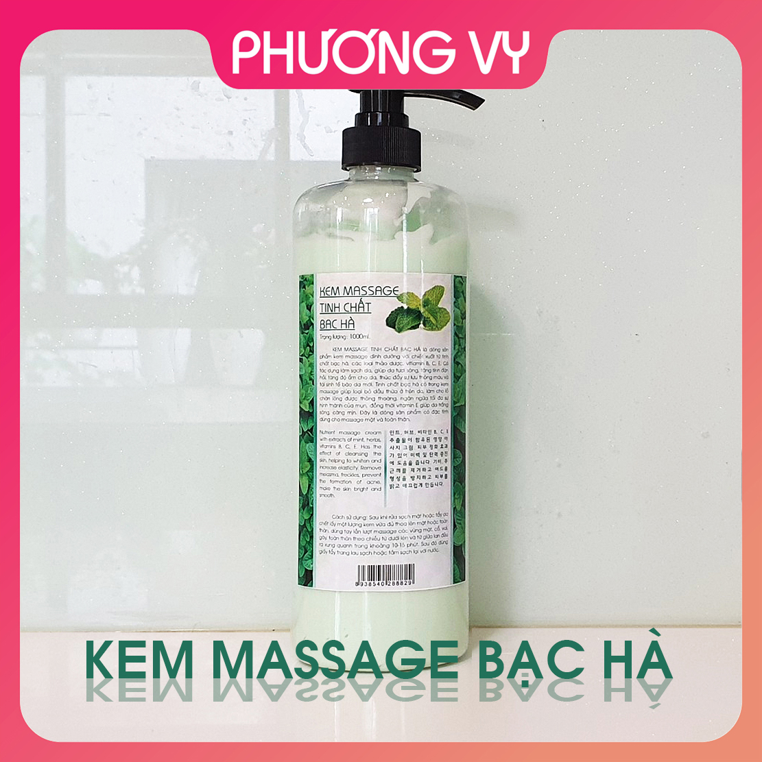 1000ml Kem Massage tinh chất Bạc Hà