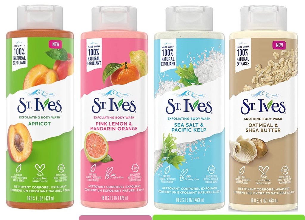 Sữa Tắm ST.Ives Yến mạch và Bơ,cam chanh,muối biển,hương Mơ chai 473ml