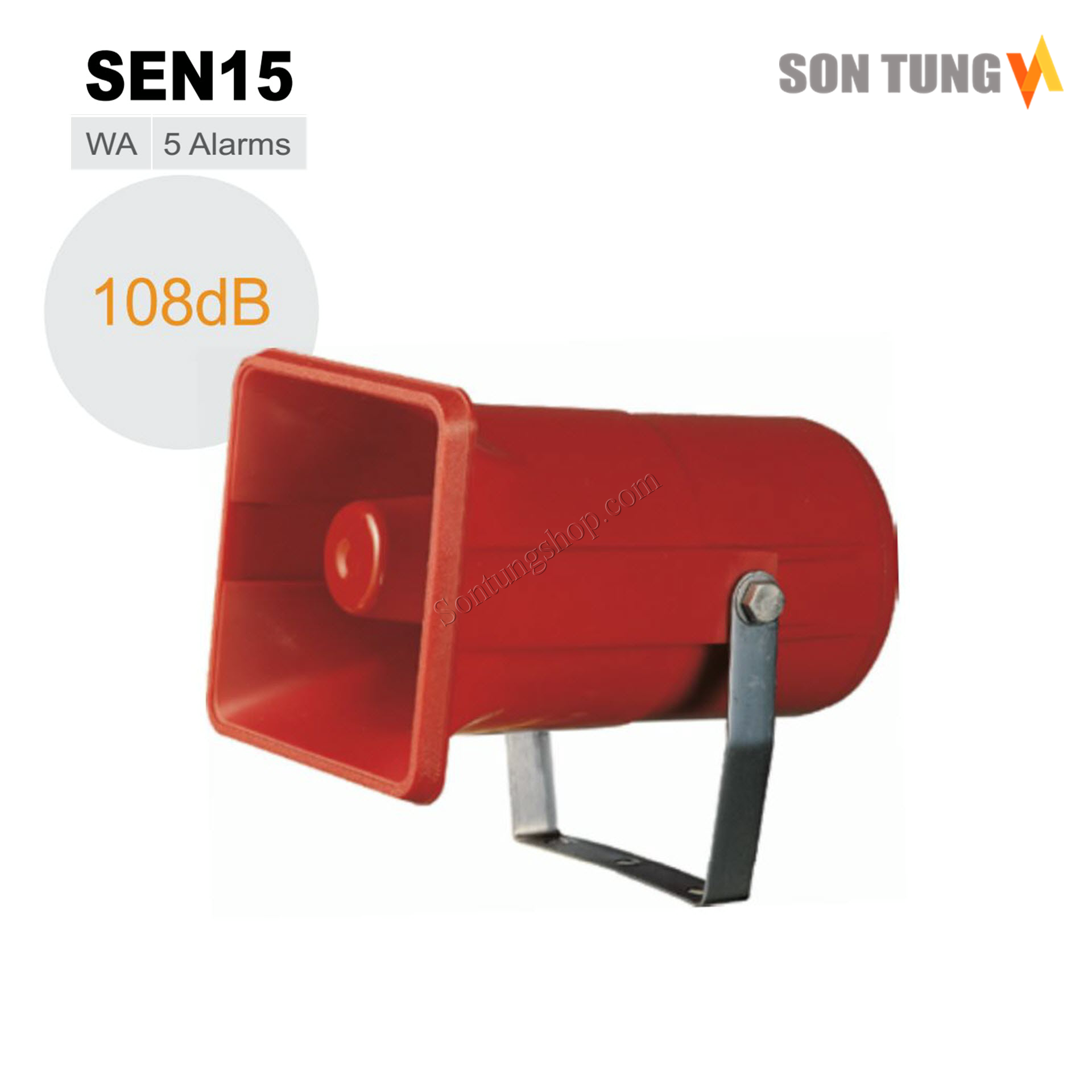 SEN15-WA-24 Loa Còi cảnh báo Qlight 5 âm báo Alarm 108dB - 130x130x200mm - IP55 - 24V DC