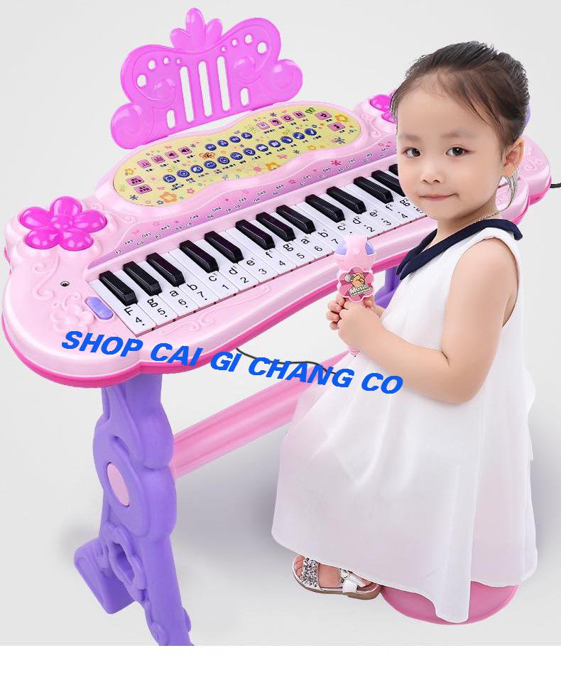 ĐÀN PIANO ĐỒ CHƠI CHO BÉ KÈM GHẾ VÀ MIC HÁT HÀNG SIU YÊU - 2