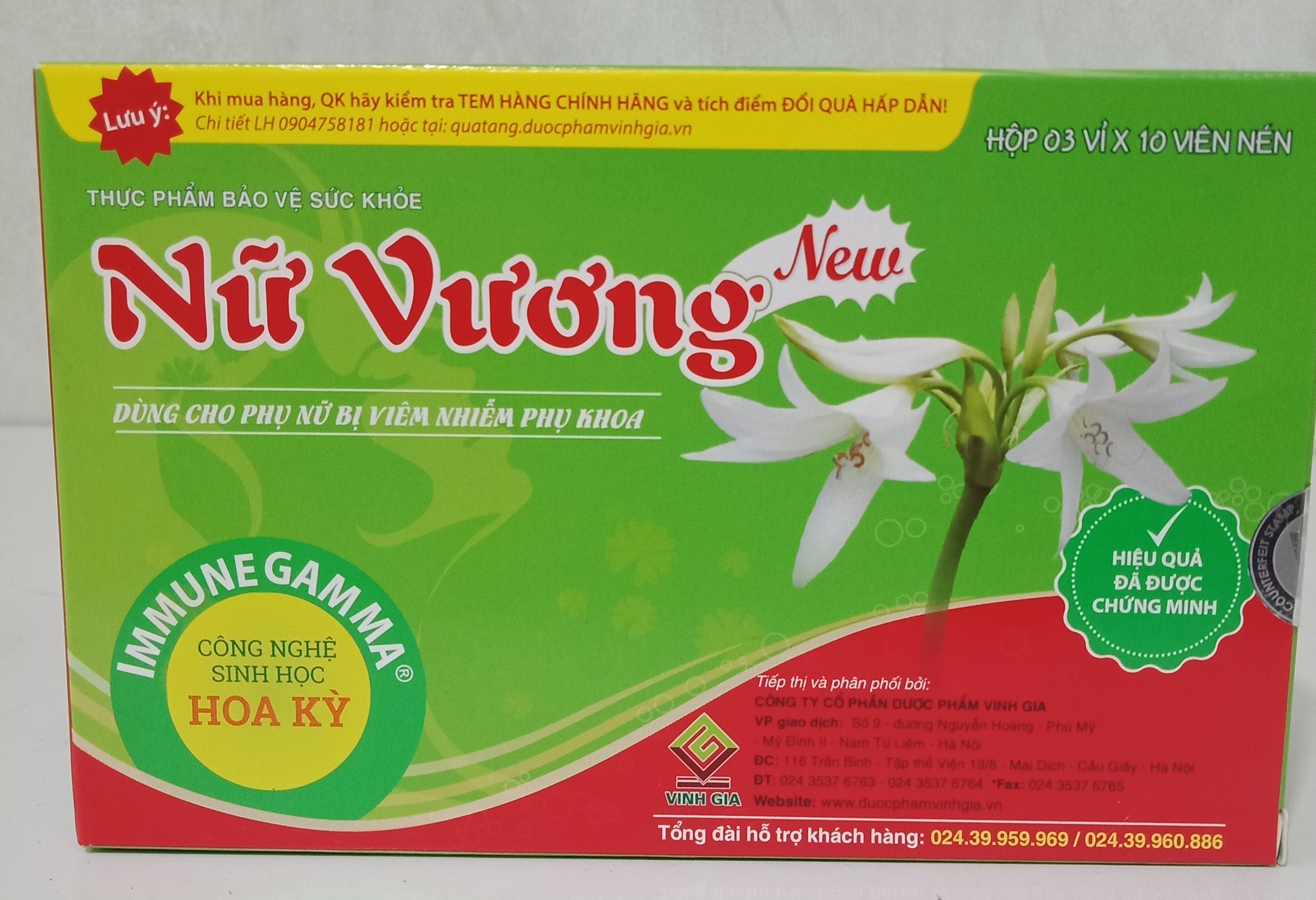 NỮ VƯƠNG dùng cho phụ nữ  bị viêm nhiễm phụ khoa ( hộp 30 viên)