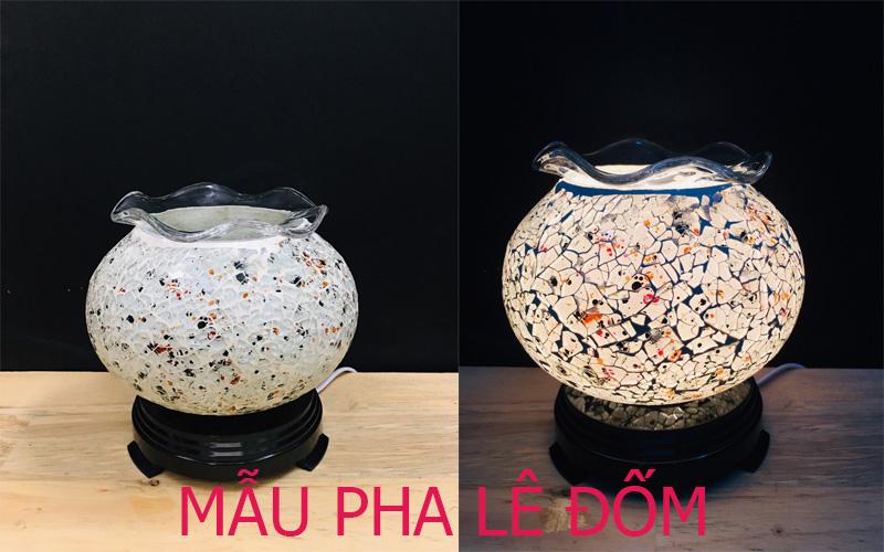 Đèn xông tinh dầu pha lê lớn + tinh dầu sả chanh 5ml